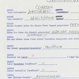 Western questionnaire, answ...