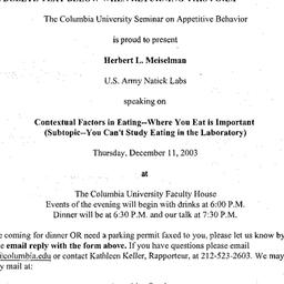 Announcements, 2003-12-11. ...