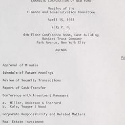 Meeting of the Finance and ...