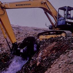 Excavator digging.