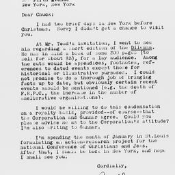 Letter from Arnold M. Rose ...