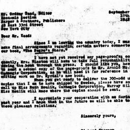 Letter from Richard Sterner...