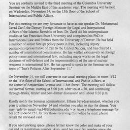 Announcements, 2001-11-14. ...