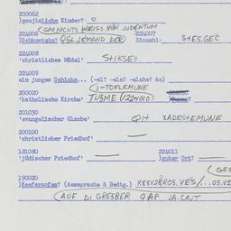 Western questionnaire, answ...