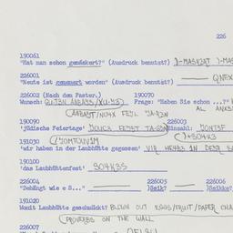 Western questionnaire, answ...
