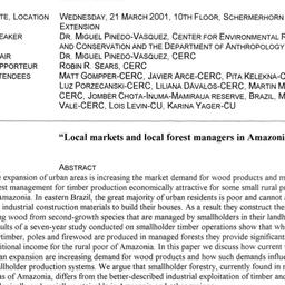 Minutes, 2001-03-21. Ecolog...