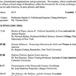 Schedules, Latin America, s...