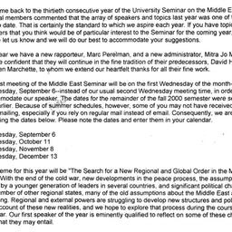 Announcements, 2000-09-06. ...