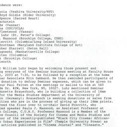 Minutes, 2003-04-10. Cinema...