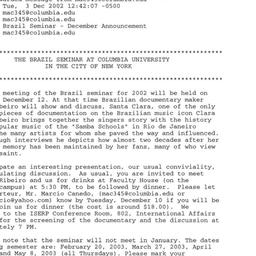 Announcements, 2002-12-12. ...