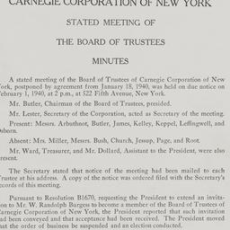 Board Meeting, 2/1/1940