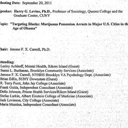 Minutes, 2011-09-20. Drugs ...