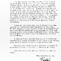 Letter from Ralph J. Bunche...