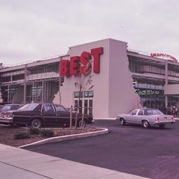 Exterior view, from parking...