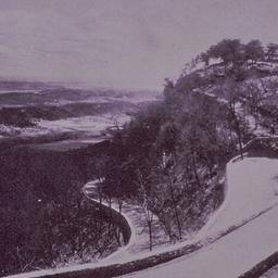 Terraced roads in snow. His...