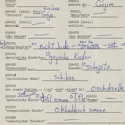 Western questionnaire, answ...