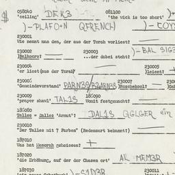Western questionnaire, answ...