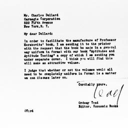 Letter from Ordway Tead to ...