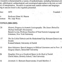 Schedules, Study of the Heb...
