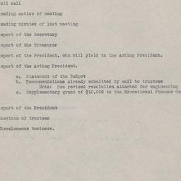 Board Meeting, 10/30/1923