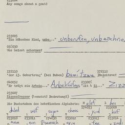 Western questionnaire, answ...
