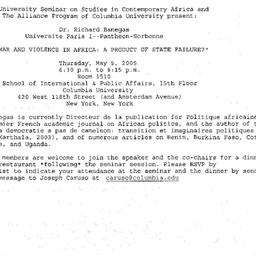 Announcements, 2005-05-05. ...