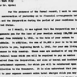 Letter from Charles Dollard...