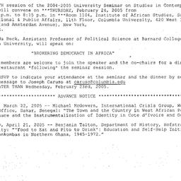 Announcements, 2005-02-24. ...