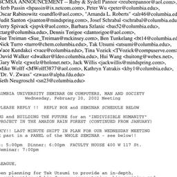 Announcements, 2002-02-20. ...