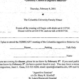 Announcements, 2001-02-08. ...