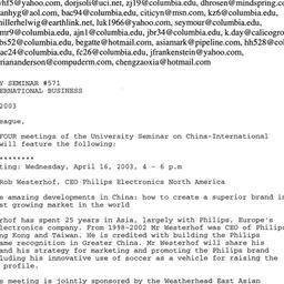 Announcements, 2003-04-03. ...