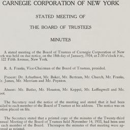 Board Meeting, 1/18/1934