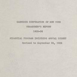Treasurer's Report, 193...