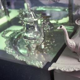 Inside/outside silver display.