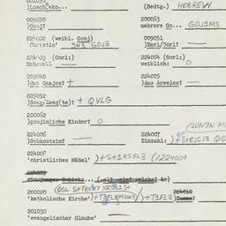 Western questionnaire, answ...