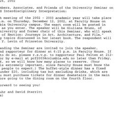 Announcements, 2002-12-12. ...