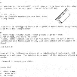 Announcements, 2004-10-07. ...