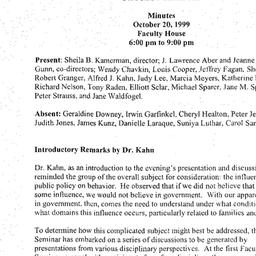 Minutes, 1999-10-20. Child ...