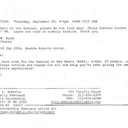 Correspondence, 2004-09-23....
