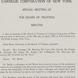 Board Meeting, 4/18/1929