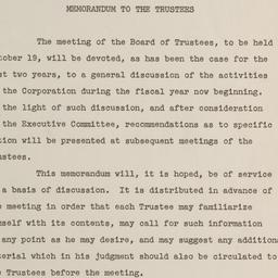 Memorandum to the Trustees ...