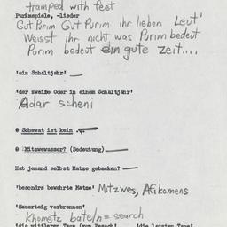 Western questionnaire, answ...