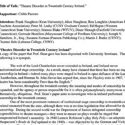 Minutes, 2004-03-05. Irish ...