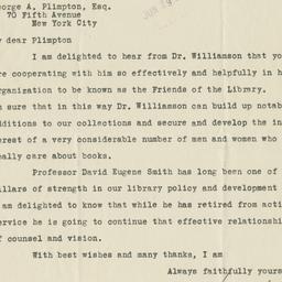 Letter to George Arthur Pli...