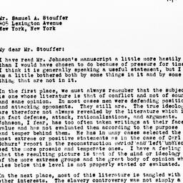 Letter from Avery Craven to...