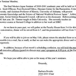 Announcements, 2001-05-11. ...