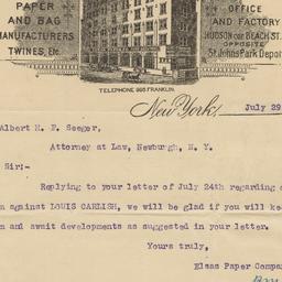 Elsas Paper Co. letter