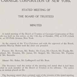Board Meeting, 10/11/1932