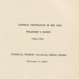 Treasurer's Report, 194...