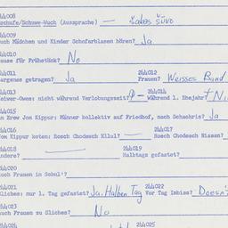Western questionnaire, answ...